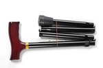 Телескопическая складная трость с Т-образной деревянной ручкой