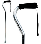 Телескопическая трость с мягкой ручкой, хромированная (76-99см) - фото