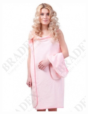 Халат-полотенце, розовый «С ЛЕГКИМ ПАРОМ» - фото